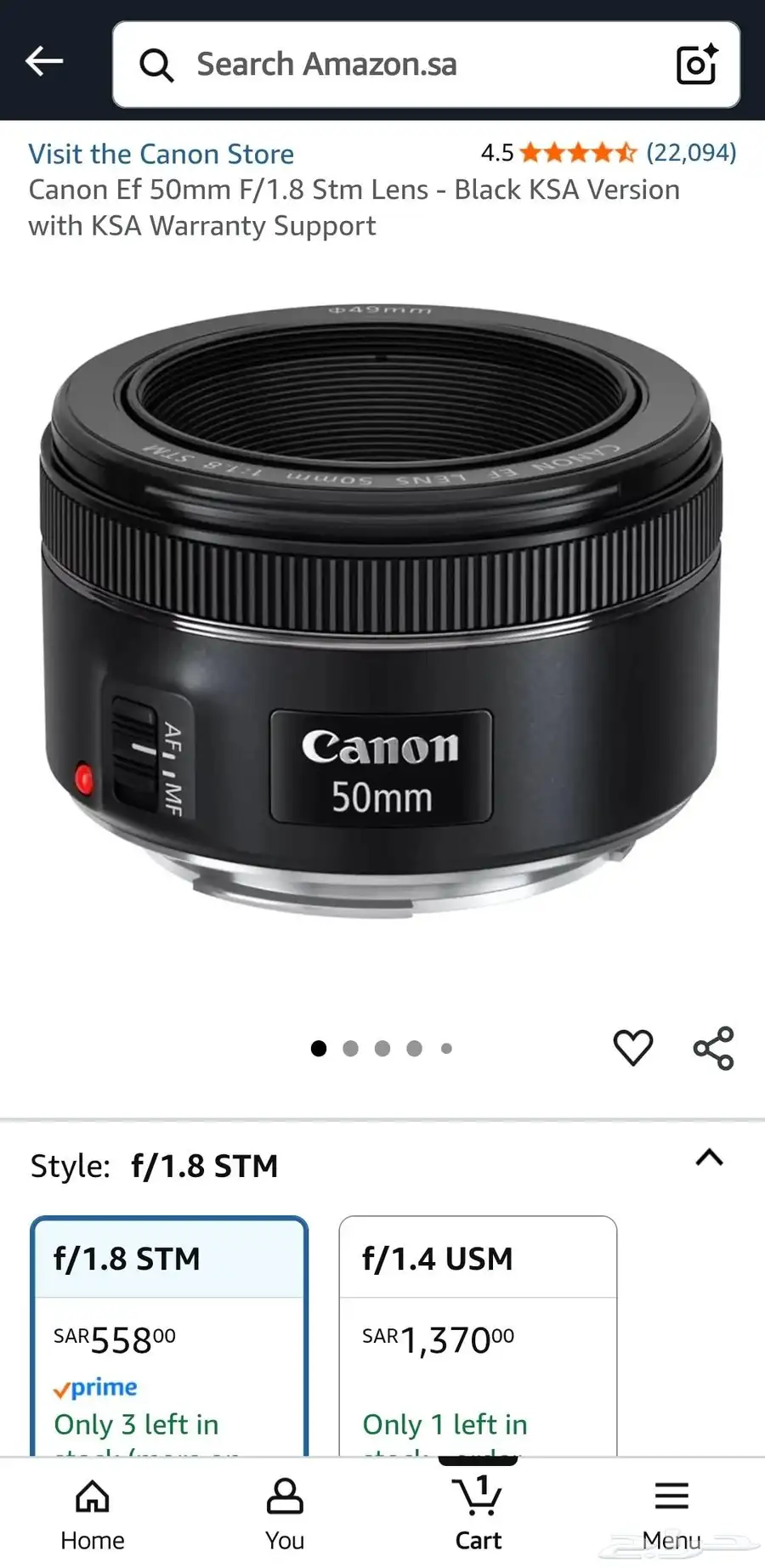 Canon M50 ii - Canon EF-S 10-18mm f4.5-5.6 - Canon EF 50mm index