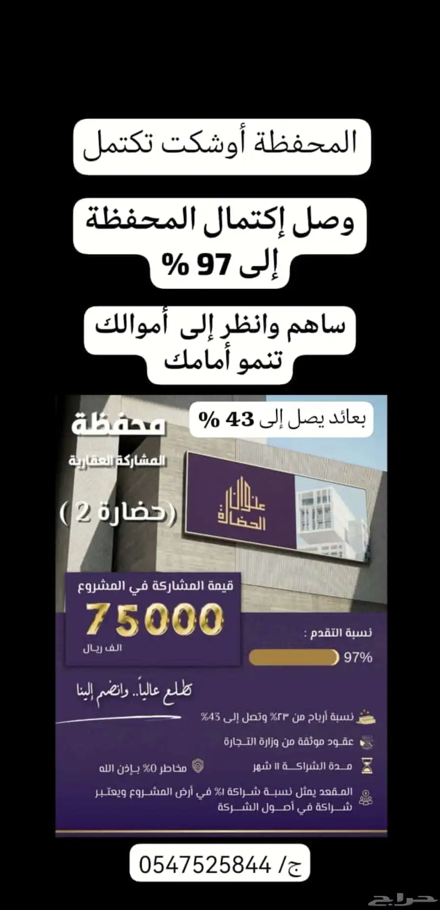 إلحق وساهم.. المحفظة الاستثمارية العقارية شارفت على الإغلاق 0