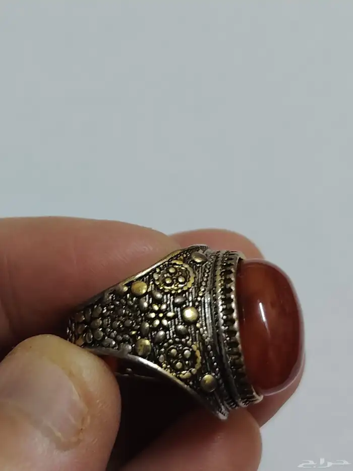 خاتم عقيق مشمشي 1