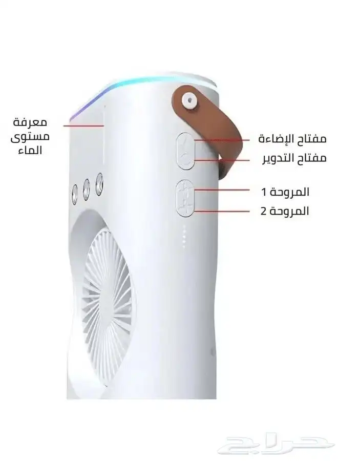 مروحة رذاذ مزدوجة بإنارة LED تبريد مضاعف ورذاذ منعش 4