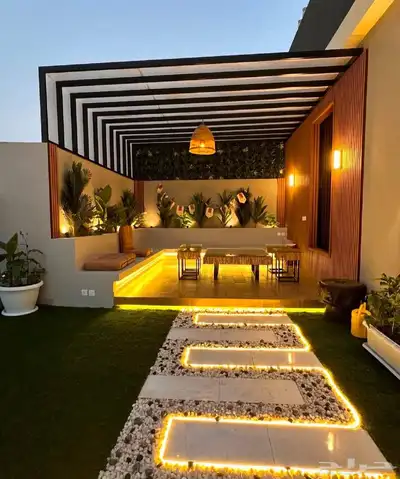 تنسيق.حدايق مكه شلات مظلات وجلست عشب الأرضي عشب جدريه بدل خش 8