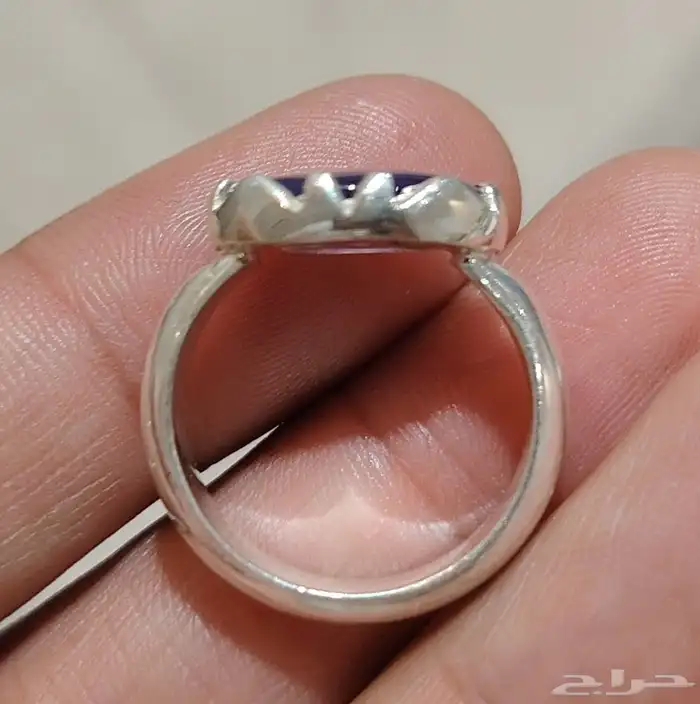 خاتم فضه بحجر عقيق يمني المقاس 22 3