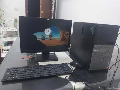 كمبيوتر مكتبي مع شاشة كيبورد ماوس 7