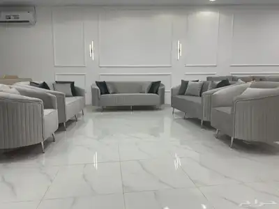 طقم كنب جديد11 شخص ثلاث قطع ثلاثية وقطعتين مفرد يغطي 4 5 متر 0