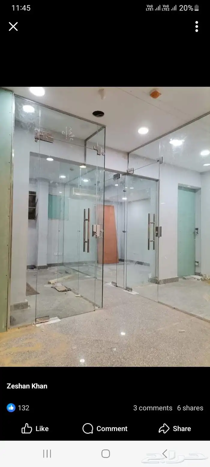 معلم زجاج س ريت زجاج محل زجاج صابت زجاج شاور داربزين 8