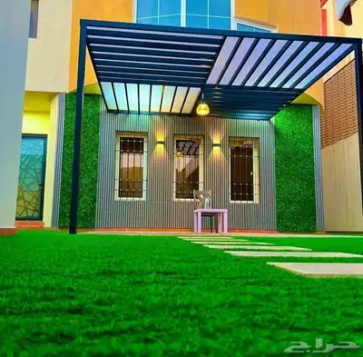 تنسيق.حدايق الطايف.مظلالت.جلست.عرف.زجاج.شلالت.عشب 1