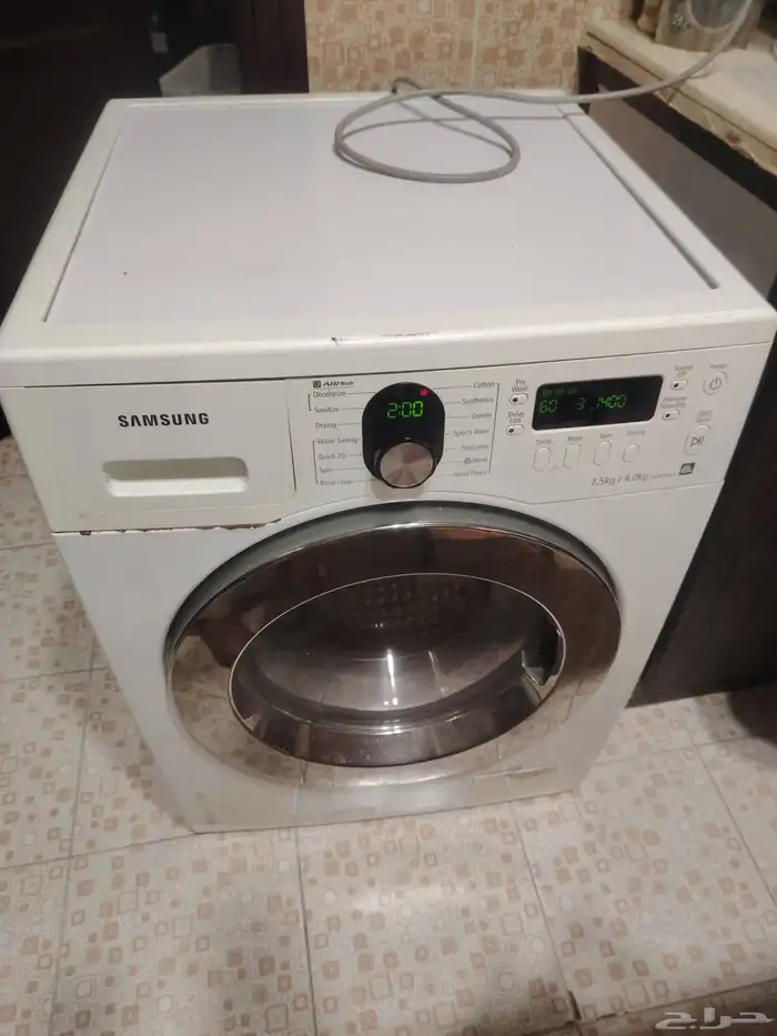 غسالة ملابس سامسونج غسيل 7.5kg وتنشيف 4kg تحتاج صيانة للبيع 0