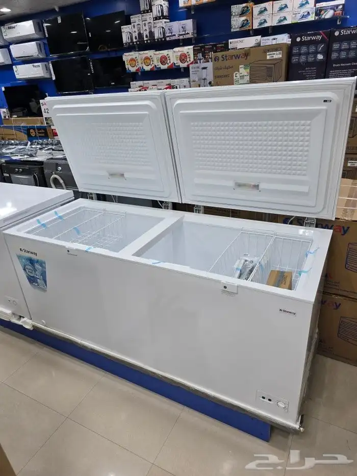 فريزرات بابين افقي 560 لتر 19.8 قدم جديد مجمد افقي ديب سطحي 0