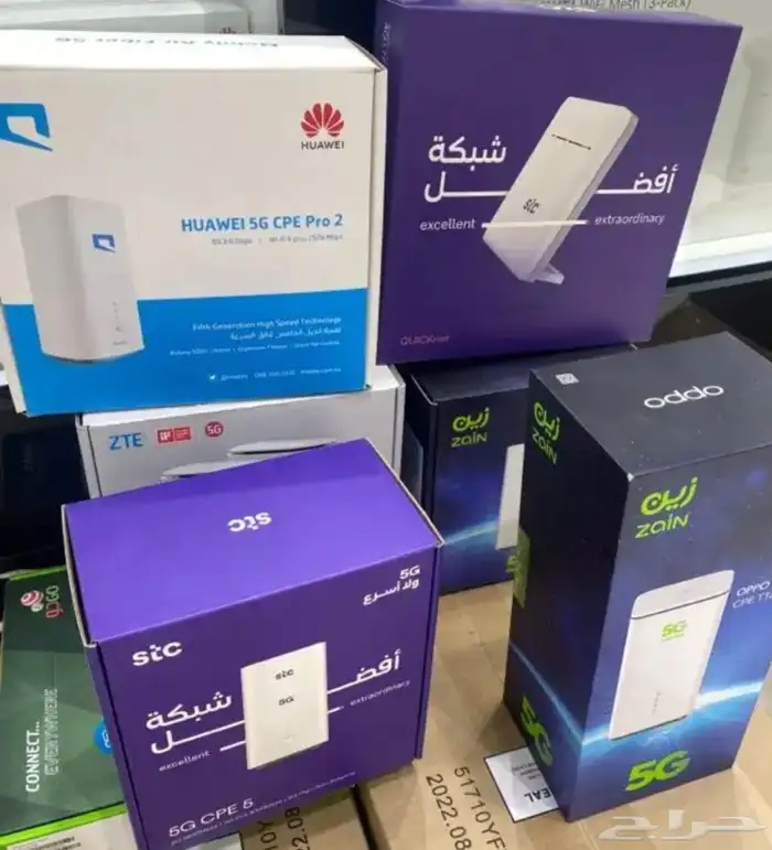 خدمات الانترنت المنزلي وعرض علي5g راوتر بشريحة مقويات 8