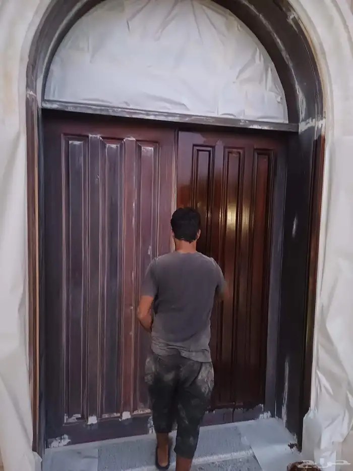صبغ ودهان ابواب الحديد والدرابزين وبيبان خشب في الشرقية 6