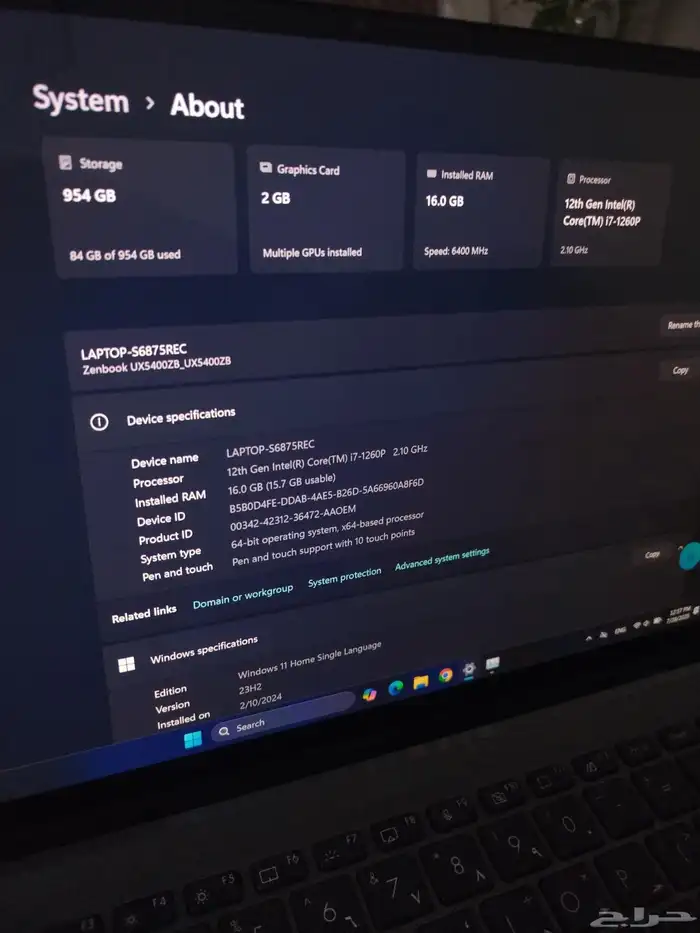 لابتوب ASUSZENBOOK OLED شبه جديد 5