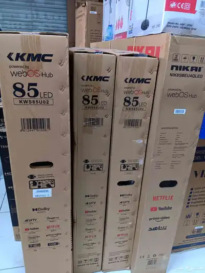 شاشه LED بدون ايطار شاشات تلفزيون سمارت 4k حديثه توصيل مجانا 4