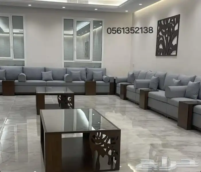تفصيل كنب ارضي ومغربي ومساند وستائر وتنجيد كنب 13
