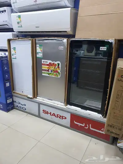 ثلاجات 3 قدم ثلاجة لون ابيض استيل ثلاجه باب بابين جديد زجاج 3