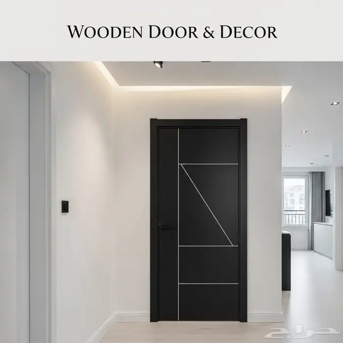 ابواب خشب جديد باب سنديان جوز مغنو 0