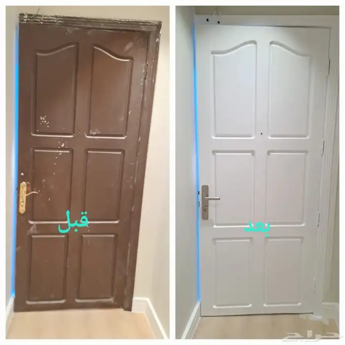 صبغ أبواب الخشب 4