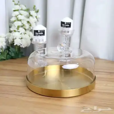 طقم صحن حلا مع ملعقه وسكين 0
