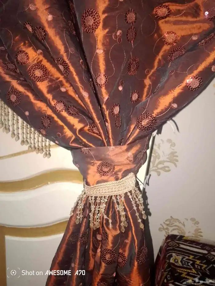 ستارة باب جاكار مطرز بالترتر من ستائر القثمي 2