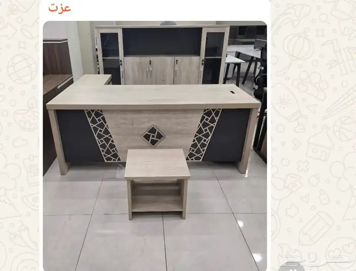 جديد اثاث طقم مكاتب كامل مودرن وكنب مكتبي متوفر (وموجود الت 9