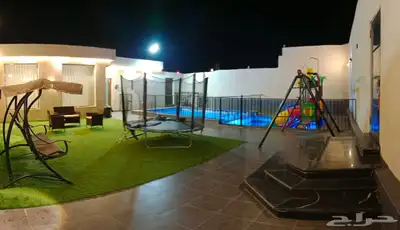 شاليه بحي الحرازات نظافة ترتيب شي مرتب وحلو ومسبح اطفال وكبا 4