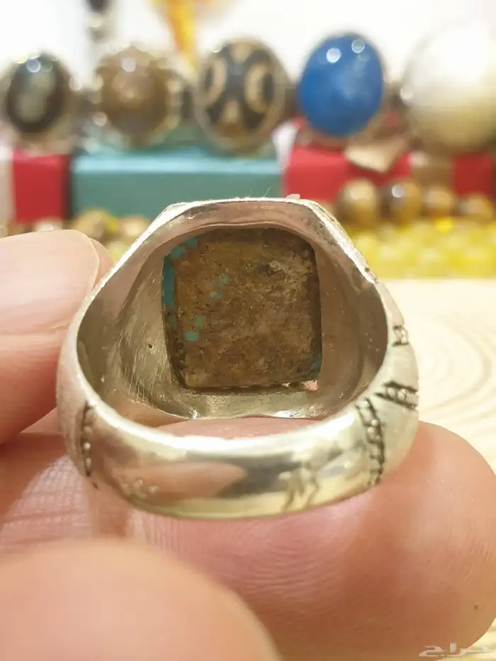 خاتم فيروز نيشابوري بعروق ذهبيه 13