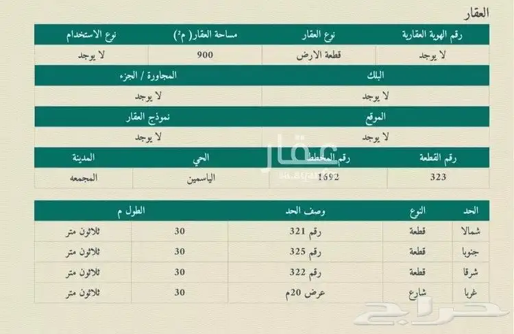 للبيع ارض سكنية حي الياسمين في المجمعة 1