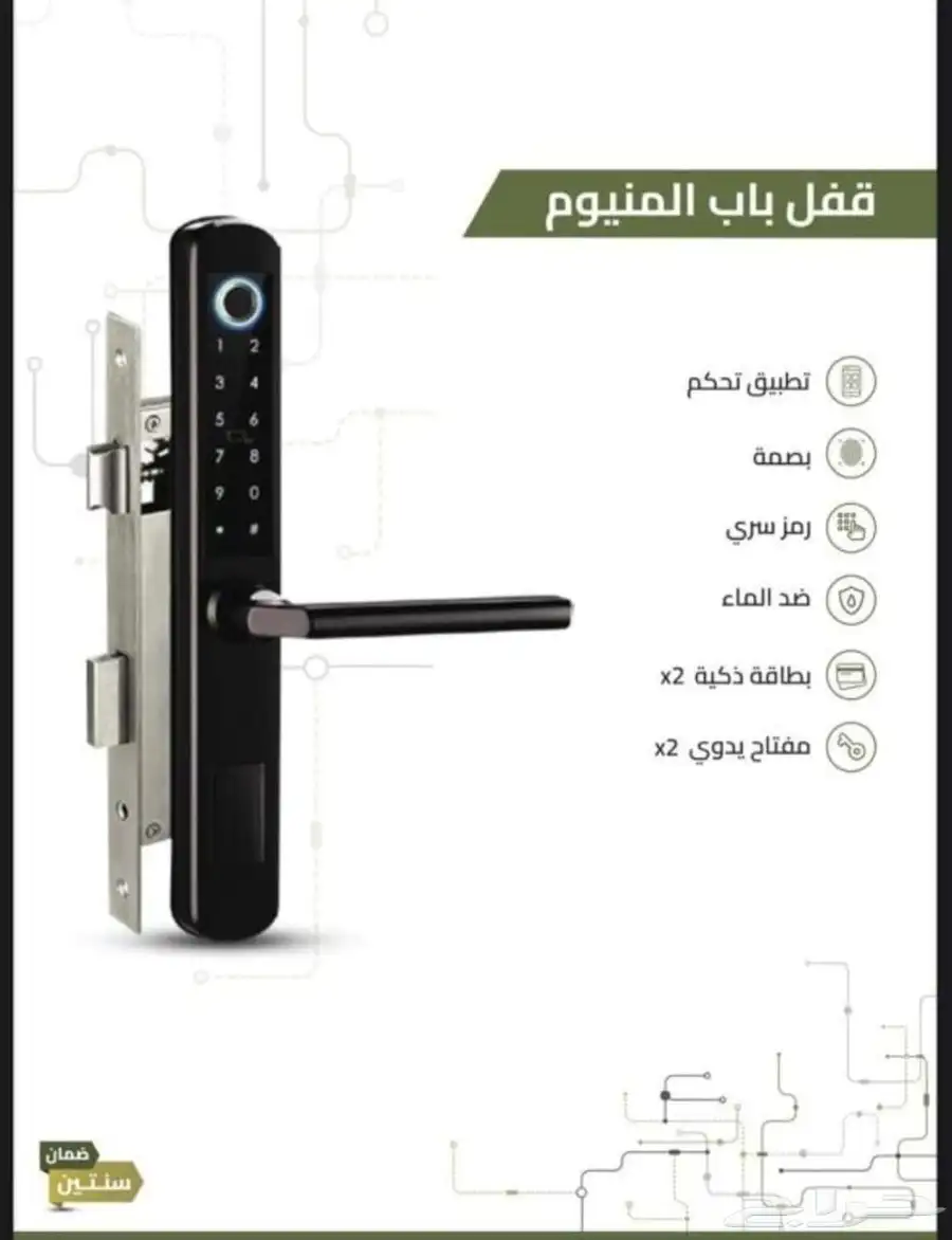 سمارت لوك قفل ذكي باب المنيوم 1