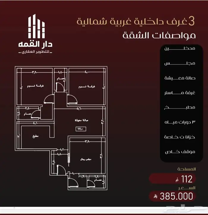 ثلاث واربع غرف بمنافعها للسكن والاستثمار حي الفيصلية 0
