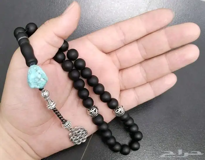 سبحة عقيق يماني مع حجر فيروز 0