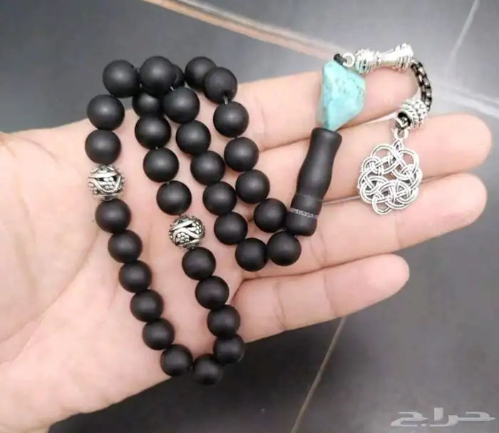 سبحة عقيق يماني مع حجر فيروز 1