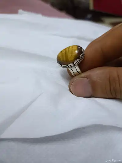 خواتم حجر عين النمر صياغه الاش فضه 925مقاسات 8و7امريكي 1