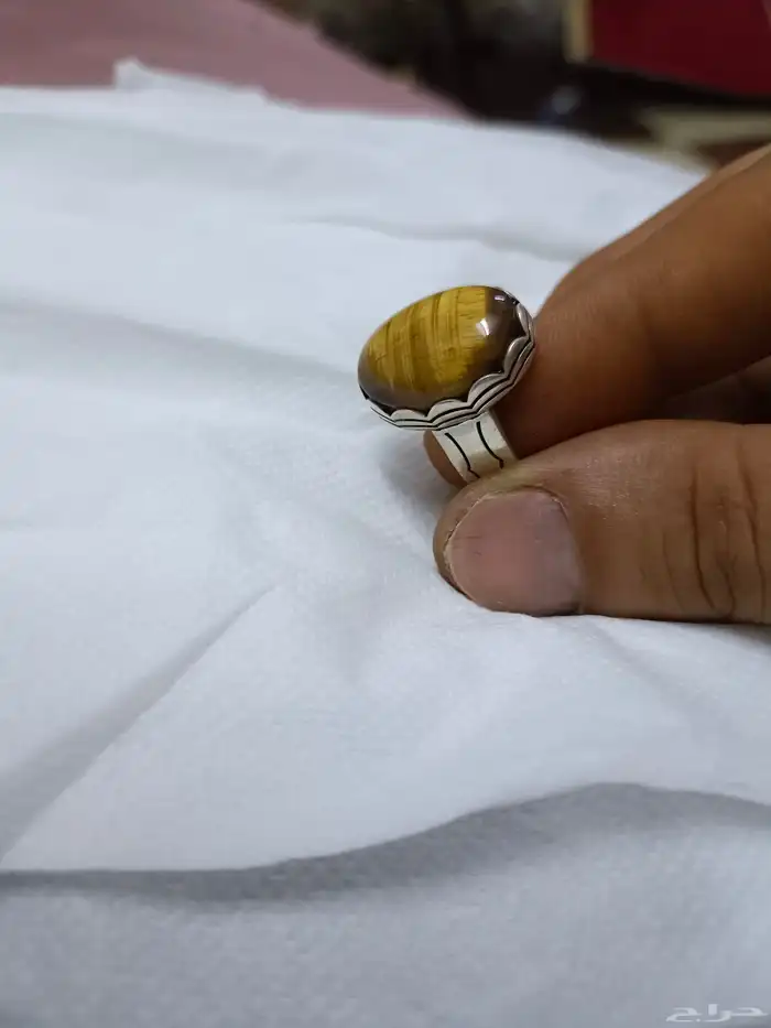 خواتم حجر عين النمر صياغه الاش فضه 925مقاسات 8و7امريكي 1