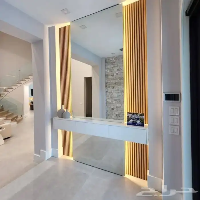 تنفيذ ديكور خلفية بلازما جداريه شيبورد وبديل الحجر 14