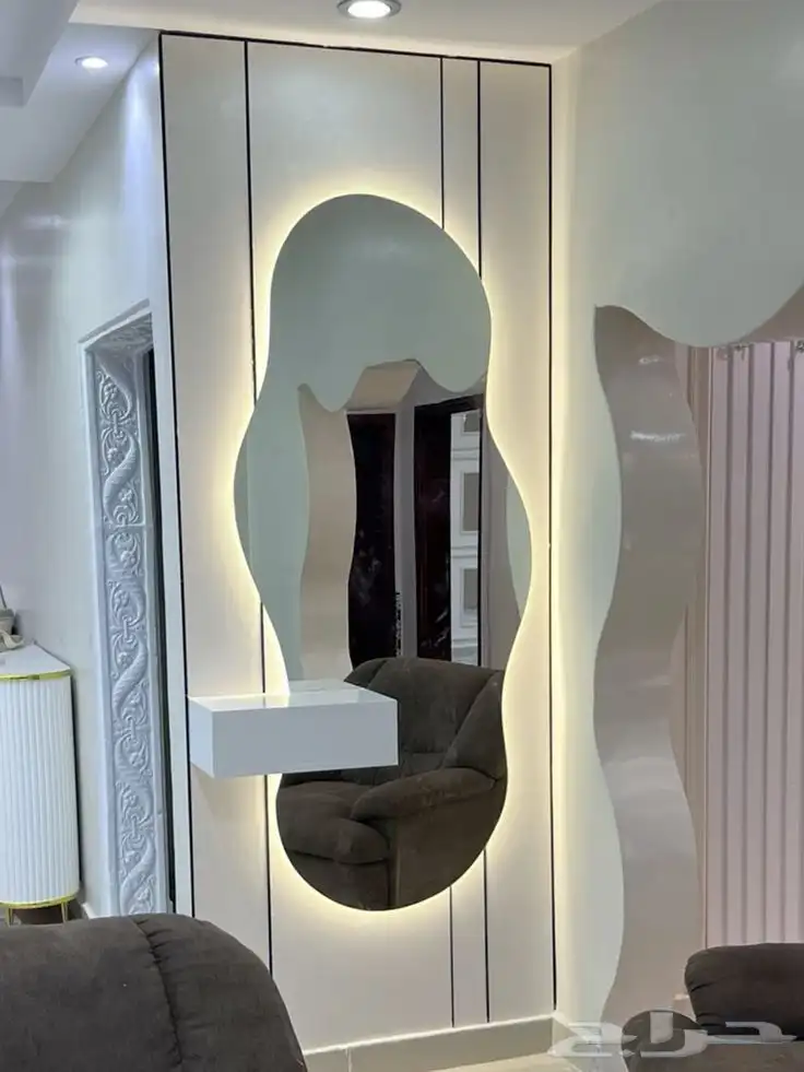 ديكور خلفية شاشه مدخل مرايه خلفية سرير 3