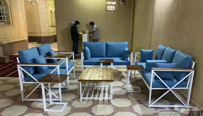 كراسي كرسي خشب حديد كله في توصيل جاهز في 7