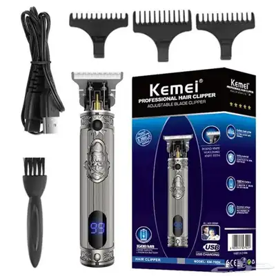 العنوان ماكينة حلاقة شعر من كيمي لون فضي KM-700h KEMEI US 3