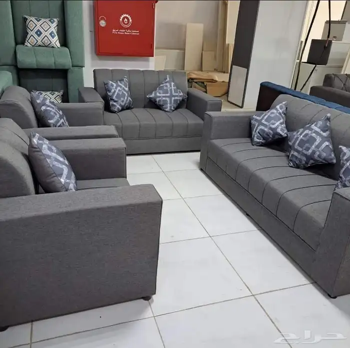 كنب جديد جاهز حرف ال و7نفر شامل التوصيل 9