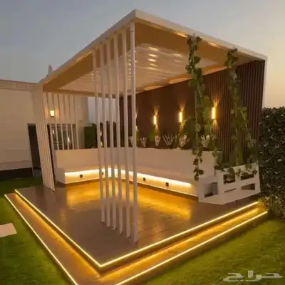 تنسيق.حدايق مكه شلات مظلات وجلست عشب الأرضي عشب جدريه بدل خش 4