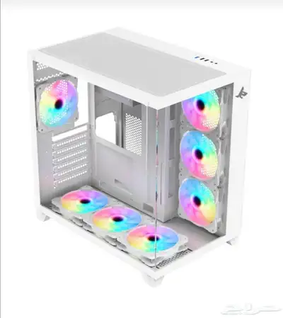 كيس pc ابيض جديد مع 7 مراوح rgb الحد 250 0