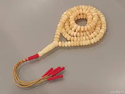 مسباح سبحة كهرمان طبيعي ذروي 158 خرزة 8