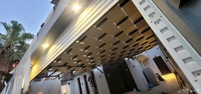 تغطية مظلات جلسات خارجيه قماش جلد 3