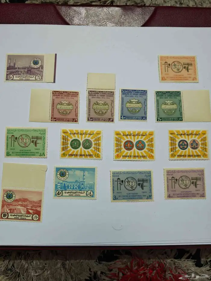 19 طابع سعودي قديم غير مستخدم 5 طوابع عثماني 1
