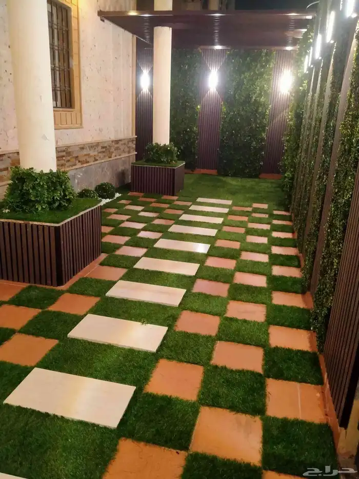 تنسيق حدائق نجيله صناعي جلسات مرتفعه 0