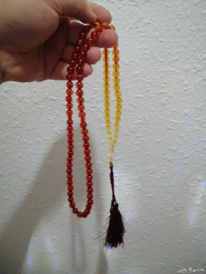 سبحة كهرمان متدرجة الالوان صافيه (جديدة). 0