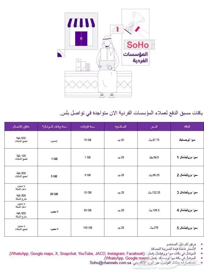 احدث خدمات الاتصالات السعودية STC للمؤسسات فقط 3