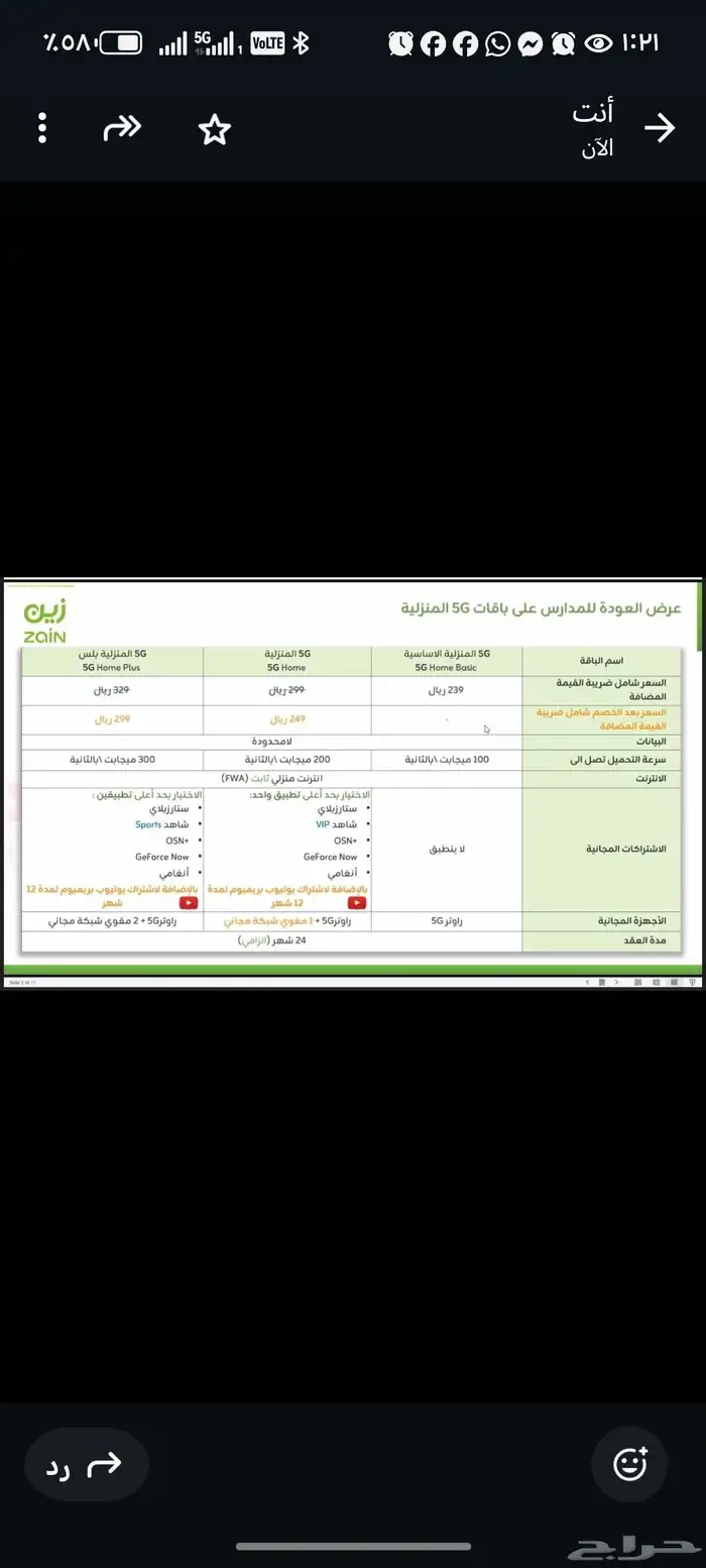نت لامحدود 239 شامل شامل التوصيل مجاني 0