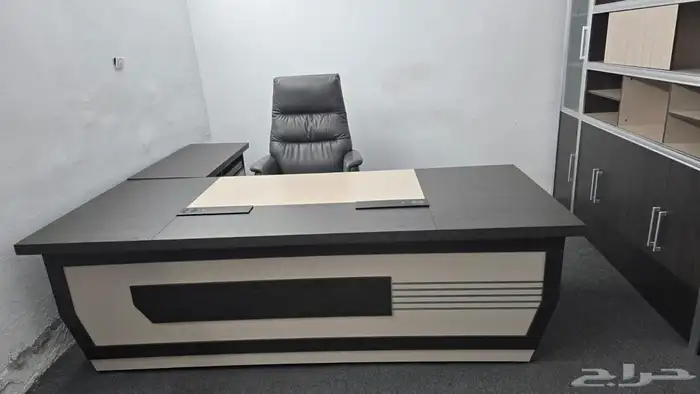 اثاث الم تبي م تب مدير طقم  امل م تب صغير مع  رسي و  نب 2