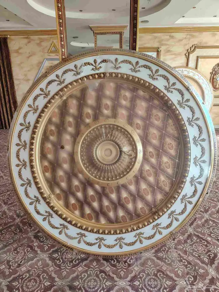 ديكورات سقف خشب جاهزة دائري ومستطيل مقاسات كبير وصغير 3