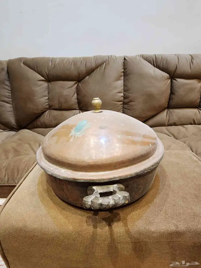 صينيه بغطاء انتيك نحاس شعل يدوي 3