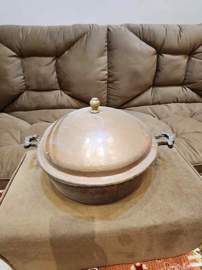 صينيه بغطاء انتيك نحاس شعل يدوي 4